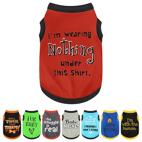 Elevate Your Pet's Seasonal Style with Playful Panache: with Adorable Beautifully Printed Dog Shirts Featuring Hilarious Printed Patterns for Airy Comfort in Summer and Fall Classic Series4 Medium