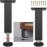 IRONDIY 5.9"-8.6" Metal Adjustable Furniture Legs,Adjustable Slat Support Legs for Table/Bed/Cabinet