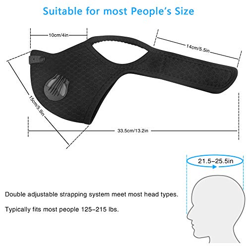 image for UBRU Sports Mask Set, 2 Cycling Masks with Inner Activated Carbon Filt