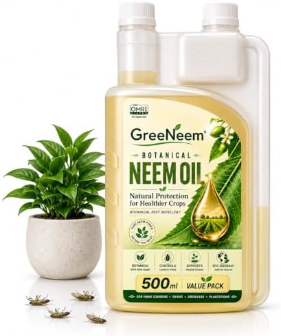 Pure Cold Pressed Water-Soluble Neem Oil 500 ml | for Spray on Plants and Garden (Pack of 500ml, Brown) | Neem Oil for Plants| Insect repellent spray