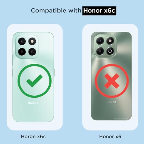 Image of Pikkme Back Cover for Honor X6c PC + TPU Clear Transparent Raised Edges Shockproof Protective Phone Bumper Case(Transparent)