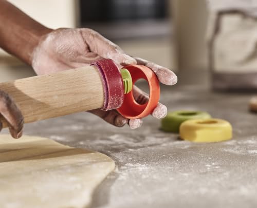 Joseph Joseph PrecisionPin - Rolling Pin with adjustable pastry thickness, Baking and dough rollers, Beech Wood, Multicolor - Image 3