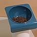 lamphle Cats Bowl 15 Degree Inclined Design Holder BPA Free Pet Food and Water Bowl Pet Supplies Dark Blue