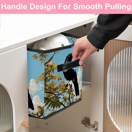 Boîte de rangement pliable premium avec poignées en cuir véritable et finitions luxe - 6