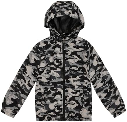 SUNDAY ROSE Boys Rain Jacket Lightweight Breathable Raincoat Waterproof Hooded Windbreaker For Kids