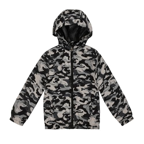 SUNDAY ROSE Boys Rain Jacket Lightweight Breathable Raincoat Waterproof Hooded Windbreaker For Kids