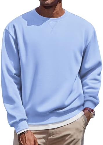 COOFANDY Men's Fleece Crewneck Sweatshirt Casual Long Sleeve Pull...
