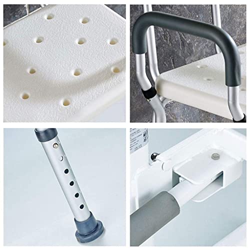 Chaise de douche avec dossier et accoudoirs réglable pour senior - 8