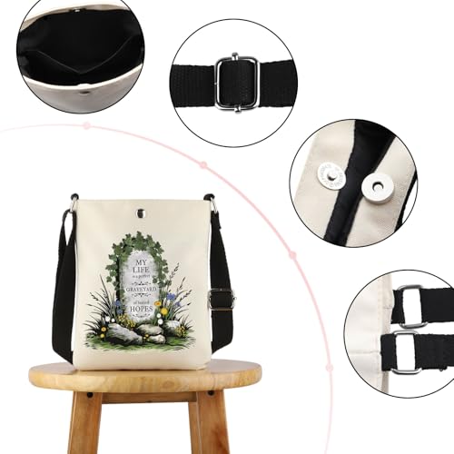 VAMSII My Life Is A Perfect Graveyard Of Buried Hopes Anne Green Crossbody Bag Book Lover Gift2