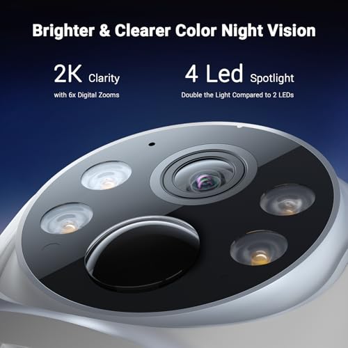 Wireless Outdoor Home Security Cameras: 4 Camera Kit, No Subscription Fees, Solar Powered