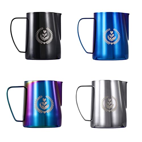 Jarras de espuma de leite, jarras vaporizadoras de café em aço inoxidável, jarras de material para c