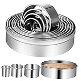 VOSAREA 12Pcs Stainless Steel Baking Rings Cooking Rings for Muffins Crumpets and with Convenient Storage Box Non Deforming for All Skill Levels