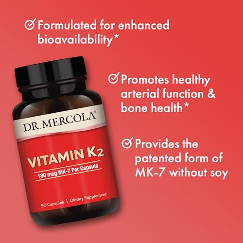 image for Dr. Mercola Vitamin K2-180 mcg Vitamin K2 as MK-7 - Supports Healthy A