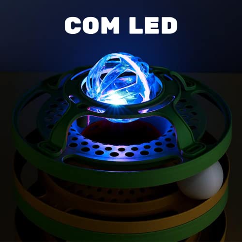 Brinquedo torre divertida para gatos com bolinhas e Led (amarelo)