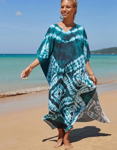 Image of NFVNKJ Women's Plus Size Beach Lounge Kaftan Maxi Dress Swimsuit Coverup for Women