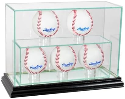 Perfect Cases 5UPBSB-B 5 Upright Baseball Display Case, Black