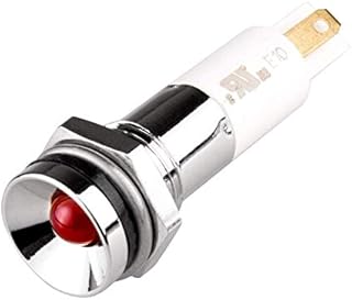 M10P-24R, LED Indicator, 10mm Panel Hole, Protrusive Head Type, Red, 24V DC