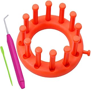 Coopay 12 Peg Flower Knitting Loom, Small Round Knitting Loom for Spool Hat Scarf Gloves Socks or Baby Booties, Knitting Versatile Little Loom Set for Children Beginners, Diameter 9cm/3.5 in