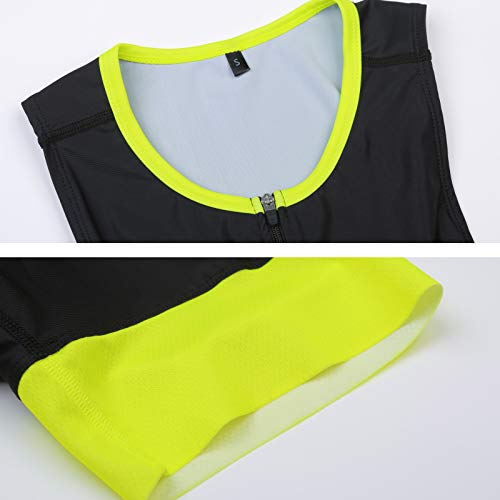 Catena Triathlon Suit Men Racing Tri Cycling Skin Suit Bike Swim Run (Green-Men, M) - Thumbnail 4