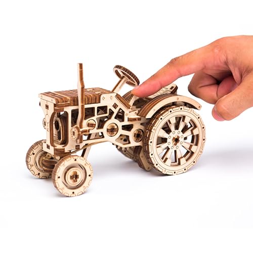 WOODEN.CITY Tractor 3D Puzzles for Adults – Mechanical Farm Tractor Model for Adults & Teens, 148-Piece DIY Kit with Moving Wheels, Made in EU - Image 7