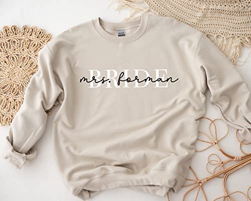 Up2ournecksinfabric - Custom Bride Sweatshirt - Fiance - Future Mrs. - Newly Engaged - Engagement Gift - New Mrs - Custom Mrs Sweatshirt - New Mrs - Honeymoon Pajamas - Wedding Gift - Future Mrs. Gift2