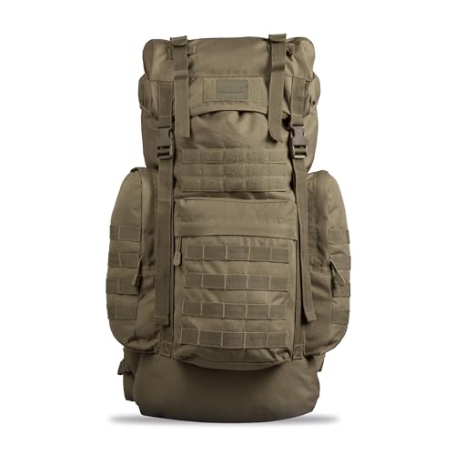 Mil-Tec BW Kampfrucksack Gen.II (65 L) • Taktischer Militär Rucksack mit MOLLE-System & Regenschutz • Bundeswehr Rucksack, Wanderrucksack, Reiserucksack für Trekking & Outdooreinsatz