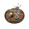 Round Wooden Serving Tray for Home Decor Solid Wood Tray with Handles 12 inch Wood Tray for Living Room Kitchen Counter Home DecorNatural Color