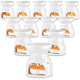 Yaomiao 12 Pieces Essential Oil Burner Ceramic Wax Warmer Burners Ceramic Oil Diffuser Candle Tealight Holder Aromatherapy Candle Holder for Home Bedroom Decoration Christmas Housewarming Gift