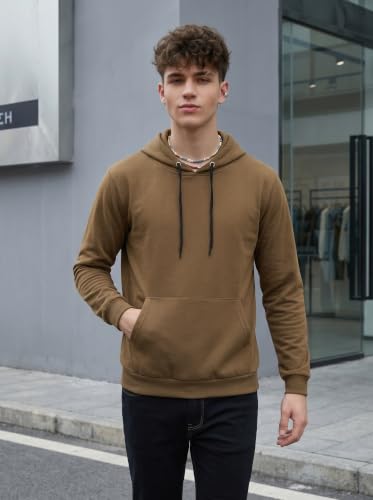 Image of HOODMASTER Unisex Fleece Hoodie Sweatshirt with Pockets Full Sleeves Regular Fit Solid Pattern Hooded Neck and Standard Length | Hoodies for Men & Women