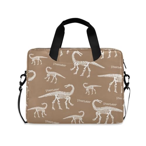 Bolsa para laptop blanca con diseño de dinosaurio miniatura 1