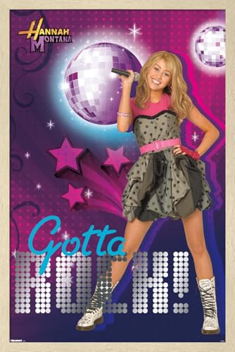 Trends International Disney Hannah Montana (2006) - Gotta Rock! Dance Party Wall Poster, 22.4L x 14.7W, Blonde Framed Version