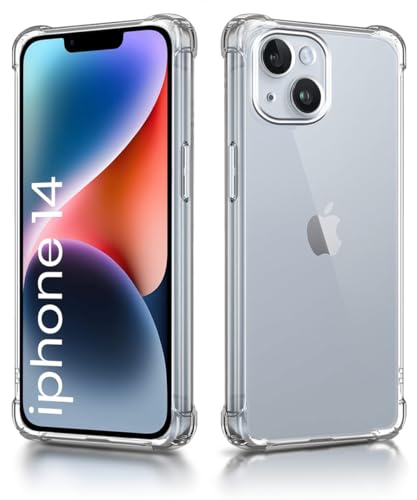 Image of WOW IMAGINE Crystal Clear Transparent Back Case Cover Compatible Apple iPhone 14 | Full Device & Camera Protection Shockproof TPU Silicone Back Cover Case - Transparent