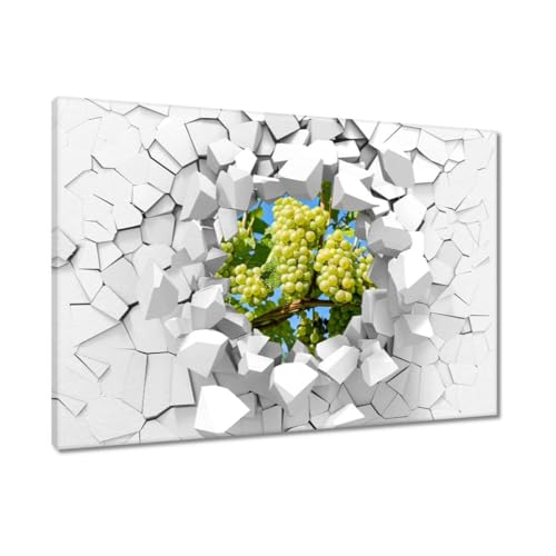 Tableau sur toile raisins verts 120x80 cm : habillez vos murs vides