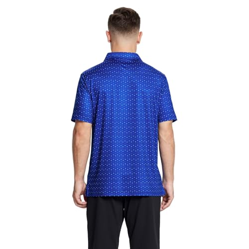 Mens Golf Shirts Short Sleeve Moisture Wicking Dry Fit Print Performance Athletic Casual Golf Polo Shirts for Men3
