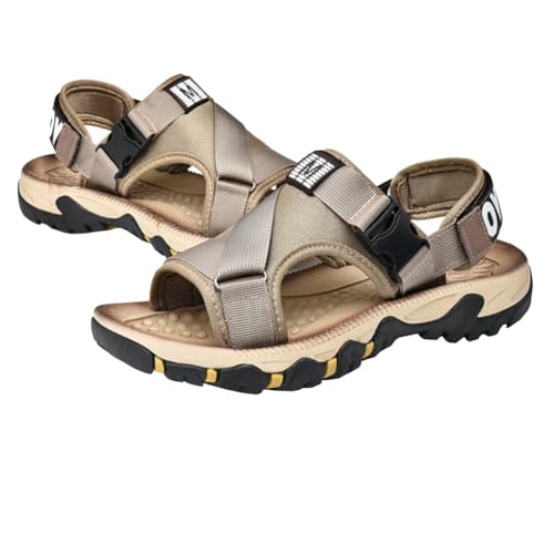 Men beach shoes with woven straps outdoor casual sports oversized breathable and non slip mesh sandals