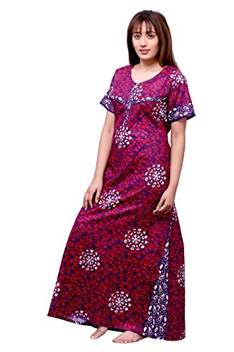 Image of Feeding Nighty in Fine Cotton 2 Side Zips for Feeding Purpose & Neck Buttons for Easy Wearing Soft Cotton Maternity Nighty for Women Feeding Combo Feeding Nighty for Women Cotton Combo of 2Pcs
