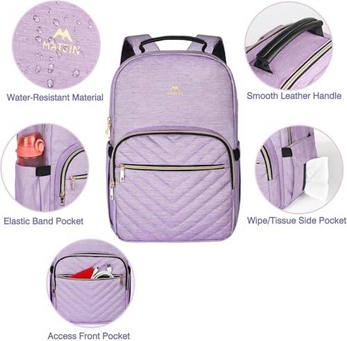 Image of MATEIN 15.6 inch College School Bookbag for Women, Purple Laptop Backpack