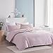 JOHNPEY Duvet Cover Queen (1 Duvet Cover+2 Pillow Shams),Soft Washed Microfiber Bedding Set with Zipper Closure,No Comforter