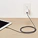 Amazon Basics Double Nylon Braided USB A Cable with Lightning Connector, Premium Collection, MFi Certified Apple iPhone Charger, 6 Foot, 2 Pack, Dark Gray