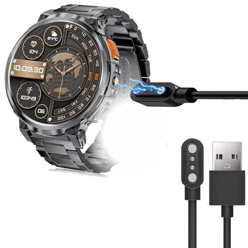 Blueshaweu Ladekabel Kompatibel mit ESFOE FV6 Smartwatch Herren 1,85', Kabel Ladegerät Ladestaion für DREMAC FV6 / ESFOE FV6 Smartwatch (schwarz)
