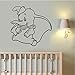 Dumbo pegatinas de pared calcomanía de vinilo película de dibujos animados decoraciones artísticas para el hogar niños habitación de bebé decoración de guardería lindo elefante mosca mural 42x43 cm