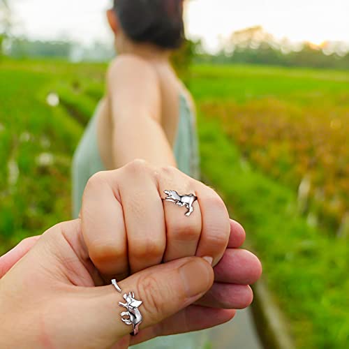 4 Pieces Dinosaur Rings Open Adjustable Dinosaur Rings Vintage Silver Dinosaur Rings Copper Alloy Jewellery for Women and Men