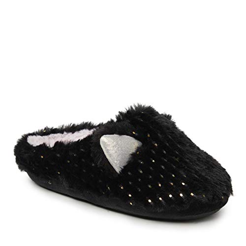 Dearfoams unisex child Clog Slipper, Black, 7-8 Toddler US