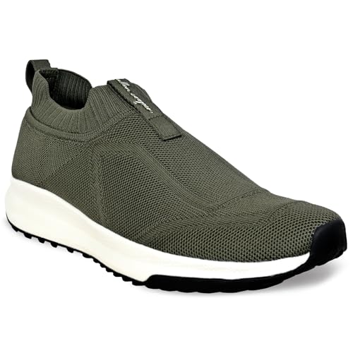 Image of Allen Cooper Training,Men's Lightweight Running Shoes | Breathable Mesh Sneakers with Cushion Comfort & Anti-Slip Sole | Walking, Gym, Training & Daily Wear Sports Shoes(651|TurboBoost|Color Options- Black,Olive,Green,Blue /Size-6,7,8,9,10)