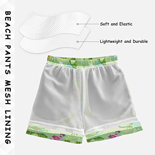 senya Boys Swim Trunks Quick Dry UPF 50+ Cute Cartoon Lotus Pond Frog Beach Board Shorts Kids Bathing Suits Swimsuit4
