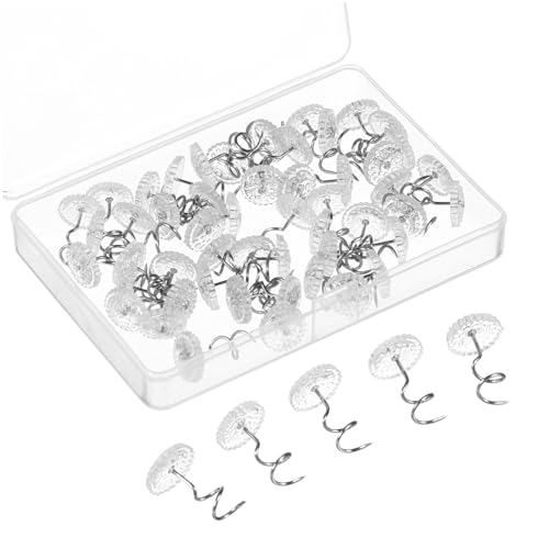 Kichvoe 50Pcs Transparent Traceless Spiral Nails for Sofa Cushion Bed Sheet Holder Non Marking Pins Quilt Grippers Easy to Use for Household