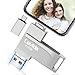 Chiavetta USB 512gb per Phone,Levida Memoria Esterna per scaricare foto,Pen Drive USB C 3.0,Photo Stick,4 in 1 USB Stick per IOS/Smartphone/Pad/Android/PC(Foto/Video/Backup Automatico),Argento chiaro immagine