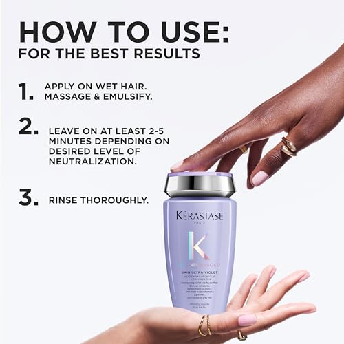 Image of KERASTASE Blond Absolu Bain Ultra-Violet Shampoo - Neutralizes Brassy Undertones, With Blue and Violet Pigments, Restores Shine and Softness