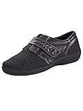 Bequemweite H Naturläufer Klettschuh aus dehnbarem Textilmaterial Schwarz