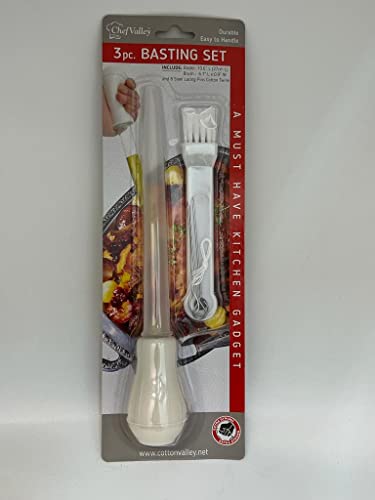 Nicole Fantini 3Pc's Basting Sets: Moisten Roast Turkey & All Meat| Baste & Glaze Sauces| Happy ThanksGiving, Enjoy Your Party:6 Sets